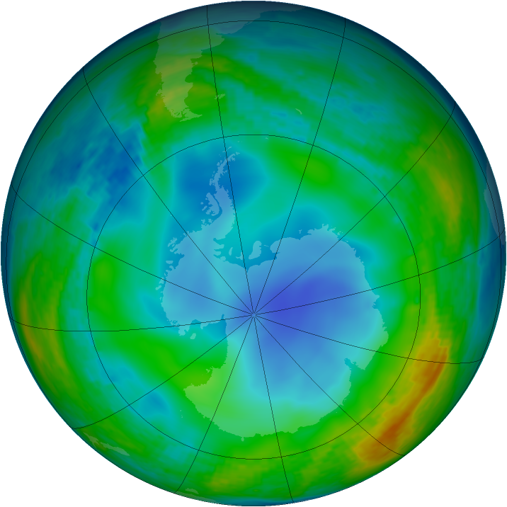 Antarctic ozone map for 17 June 1994